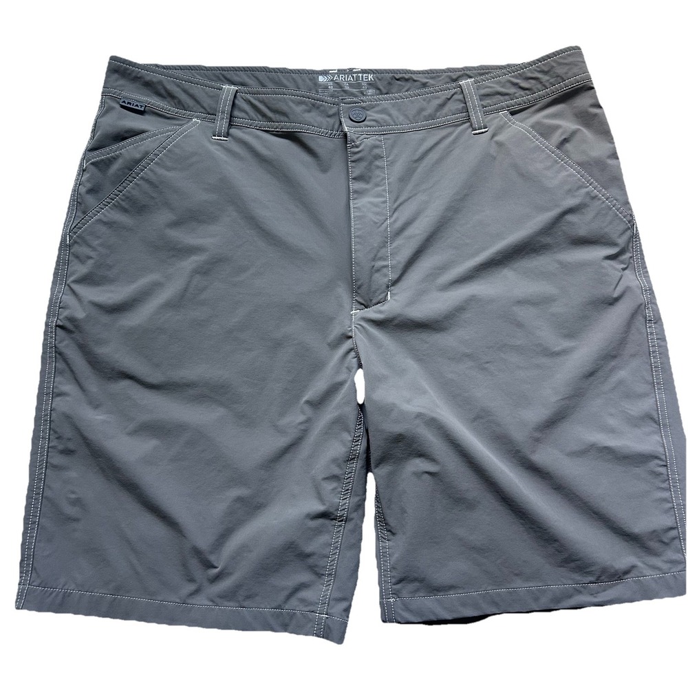 Ariat Tek Shorts Men's Sz 40 Gray Nylon Stretch Pockets Outdoors Casual Hiking
